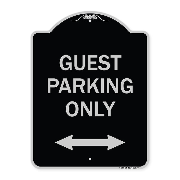 Signmission Guest Parking W/ Bidirectional Arrow Heavy-Gauge Aluminum Sign, 24" x 18", BS-1824-23930 A-DES-BS-1824-23930 - main